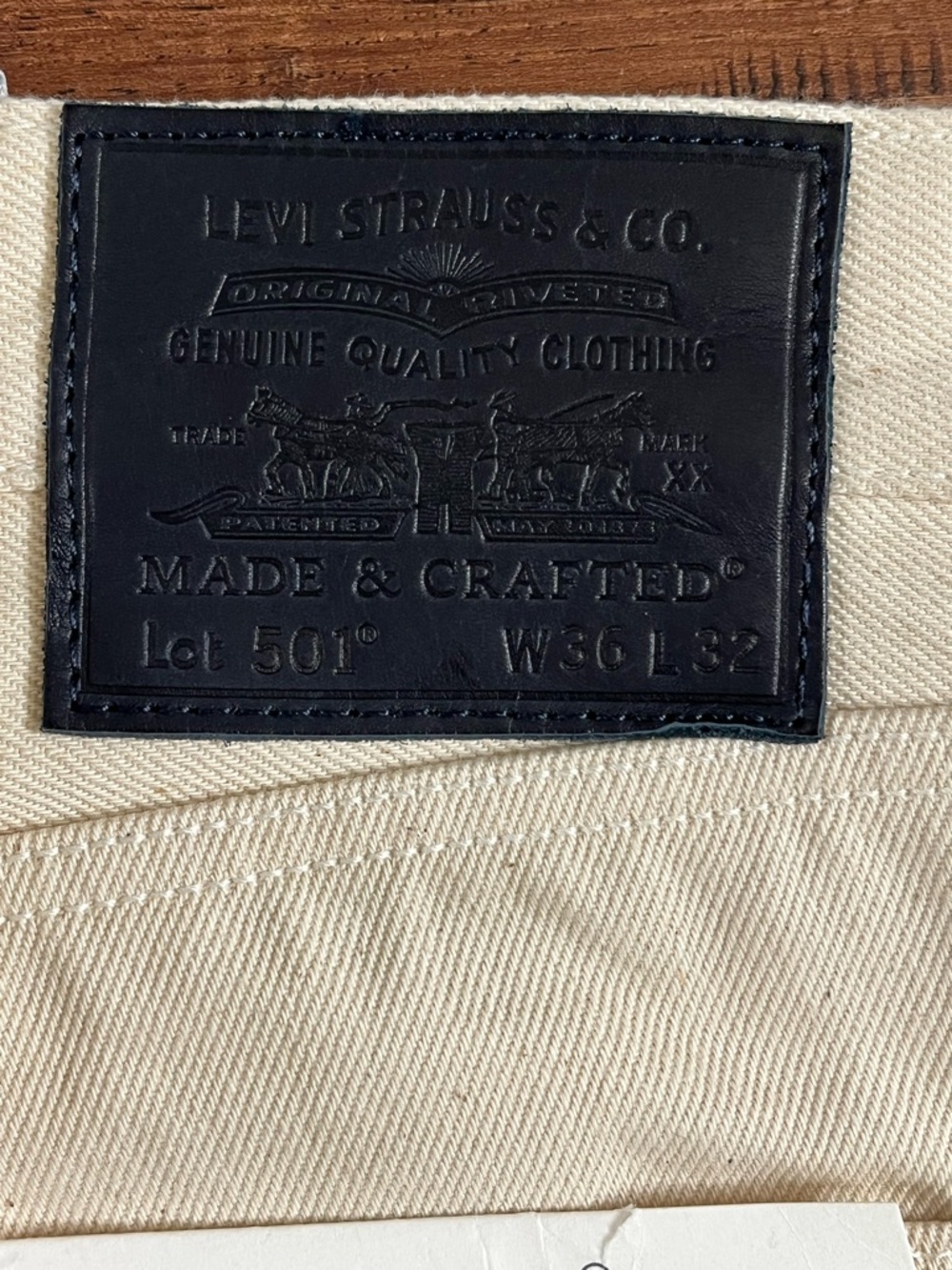 Levi’s Made & Crafted Lot 501 1980s Selvedge Jeans ‘Cream’ (size mens W36xL32) - Picture 14 of 16